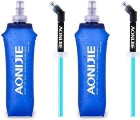 img 4 attached to 🏃 AONIJIE TPU Soft Foldable Water Bottles BPA-Free Flask Pack for Hydration Pack | Ideal for Running, Hiking, Cycling, Climbing | Set of 2