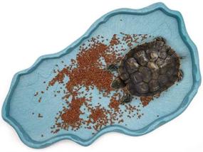 img 3 attached to MACGOAL Reptile Food and Water Bowl Dish - Large Tortoise Water Bowl for Turtle, Lizard, Snake, Gecko, and Ball Python