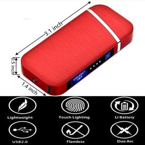 img 1 attached to Dual Arc Lighter Plasma Flameless Lighters - USB Rechargeable 🔥 & Windproof Lighter for Camping, Fire, Hunting, and Outdoor Activities - Red