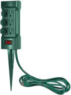 enhance your outdoor power access with the bestten green power strip: covers, overload protection, 6 outlets, 9-ft extension cord, etl certified! logo
