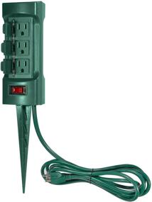 img 4 attached to Enhance Your Outdoor Power Access with the BESTTEN Green Power Strip: Covers, Overload Protection, 6 Outlets, 9-ft Extension Cord, ETL Certified!