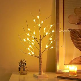 img 4 attached to 🌳 Vanthylit Pre-lit 2FT 24LED Birch Table Tree Lights with Timer - LED Bonsai Tree Centerpiece Decoration Table Lamp for Home, Wedding, and Holiday