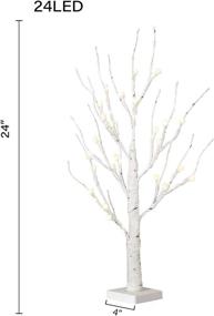 img 1 attached to 🌳 Vanthylit Pre-lit 2FT 24LED Birch Table Tree Lights with Timer - LED Bonsai Tree Centerpiece Decoration Table Lamp for Home, Wedding, and Holiday