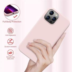 img 2 attached to 📱 Miracase iPhone 13 Pro Case 6.1 inch(2021), Soft Liquid Silicone Gel Rubber Shockproof Cover Case in Sand Pink - Full Body Protection