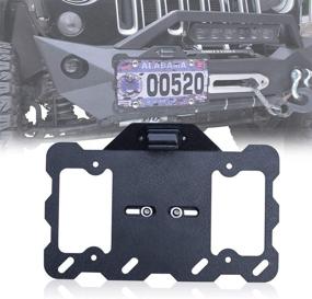 img 4 attached to 🚗 YZONA Plate Relocation Bracket Holder: Enhanced LED Light License Plate Frame Mount for Jeep Wrangler CJ YJ TJ JK JKU JL and Gladiator JT Truck