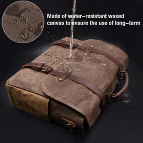 img 3 attached to 👜 Premium Waterproof Vintage Leather Messenger Bag for Men - Large 15.6 Inch Laptop Briefcase, Brown