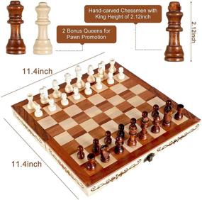 img 3 attached to 🤔 Crafted Wooden Chess Set - Syrace Folding Chess Board