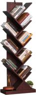 📚 9-tier rustic tree bookshelf | narrow bookcase for small spaces | sturdy anti-fall book shelf organizer for home office | unique bookshelf tower | display stand rack for books, cds логотип