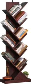 img 4 attached to 📚 9-Tier Rustic Tree Bookshelf | Narrow Bookcase for Small Spaces | Sturdy Anti-Fall Book Shelf Organizer for Home Office | Unique Bookshelf Tower | Display Stand Rack for Books, CDs