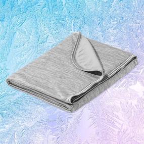 img 4 attached to 🥶 Stay Cool and Comfy with Marchpower Cooling Blanket - Japanese Arc-Chill Cooling Fiber Q-Max&gt;0.43 - Lightweight Chill Blanket for Hot Sleepers and Night Sweats - Ideal for Bed, Couch, and Travel - Machine Washable