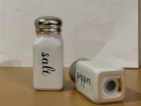 img 2 attached to Classic Vintage Style Ceramic Salt & Pepper Shaker Set – Black and White