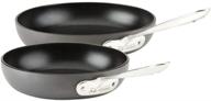 🍳 набор посуды all-clad ha1 hard anodized nonstick fry pan 8 и 10-дюймовый, 2 штуки, черный - можно мыть в посудомоечной машине, без pfoa. логотип