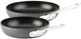 img 4 attached to 🍳 Набор посуды All-Clad HA1 Hard Anodized Nonstick Fry Pan 8 и 10-дюймовый, 2 штуки, черный - Можно мыть в посудомоечной машине, без PFOA.