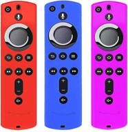 📺 [set of 3] silicone cover cases for tv stick 4k / tv (3rd gen) compatible with all-new 2nd generation remote control – red, blue, and purple logo