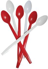 img 2 attached to 🥄 50 Count Red Disposable Plastic Party Spoons for Root Beer Floats, Ice Cream & More! Fast Shipping - Frozen Dessert Supplies Included!