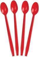 🥄 50 count red disposable plastic party spoons for root beer floats, ice cream & more! fast shipping - frozen dessert supplies included! logo