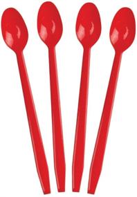 img 4 attached to 🥄 50 Count Red Disposable Plastic Party Spoons for Root Beer Floats, Ice Cream & More! Fast Shipping - Frozen Dessert Supplies Included!