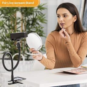 img 2 attached to 📸 Flexible Gooseneck Arm Webcam Stand with Sturdy Table Clip, 360° Rotation - Compatible with Logitech C925e, C922x, C930e, C922, C930, C920, C615, Brio - 13.5-inch