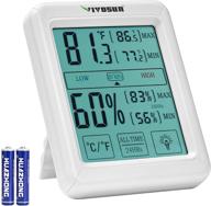 🌡️ vivosun digital indoor thermometer and hygrometer with humidity gauge - accurate temperature and humidity monitor with touch lcd backlight for home, office, indoor garden - battery included logo