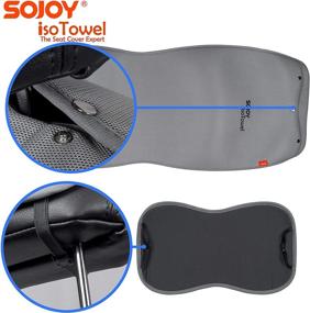 img 1 attached to 🚗 Sojoy Universal Car Seat Towel Cover: Gray Cooling Front Seat Cover - 2pcs Breathable with Detachable Headrest