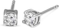 💎 1/6-4 carat 14k white gold lab grown diamond stud earrings - igi certified round shape - push back prong setting - friendly diamonds logo