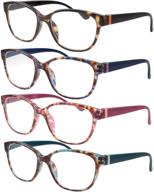 👀 high magnification cat eye readers: 4 pairs of womens reading glasses (4.00-6.00) logo