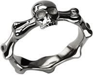 stainless steel skull biker ring logo