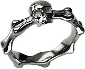 img 3 attached to Stainless Steel Skull Biker Ring
