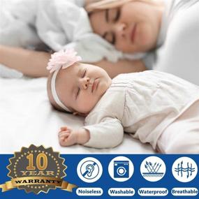 img 3 attached to 🛏️ Kuzmaly 2-Pack Mini Waterproof Crib Mattress Protector, Quilted Fitted Breathable Bamboo Fiber Baby Waterproof Mattress Pad