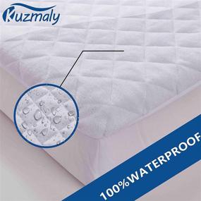 img 1 attached to 🛏️ Kuzmaly 2-Pack Mini Waterproof Crib Mattress Protector, Quilted Fitted Breathable Bamboo Fiber Baby Waterproof Mattress Pad