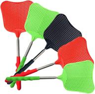 🪰 foxany telescopic fly swatters - durable plastic fly swatter heavy duty set with stainless steel handle - ideal for indoor, outdoor, classroom, and office use (pack of 5) logo