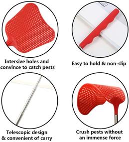 img 2 attached to 🪰 Foxany Telescopic Fly Swatters - Durable Plastic Fly Swatter Heavy Duty Set with Stainless Steel Handle - Ideal for Indoor, Outdoor, Classroom, and Office Use (Pack of 5)