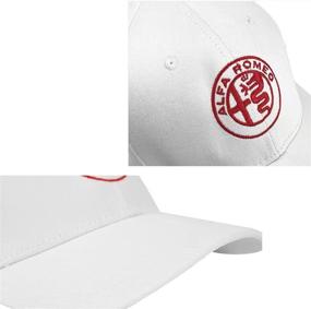 img 4 attached to FuuRoad Compatible With Alfa Romeo Logo Racing Apparel Sun Hat Baseball Cap Travel Cap Racing Motor Hat Unisex Car Accessor(White)