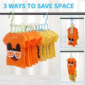 img 2 attached to 👗 Space-Saving Infant Dress Closet Organizer Plastic Blue Green Kids Hangers - Baby Clothes Hangers for 0-7 Years Old