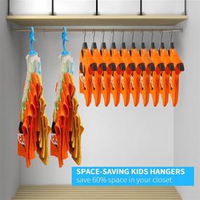 img 3 attached to 👗 Space-Saving Infant Dress Closet Organizer Plastic Blue Green Kids Hangers - Baby Clothes Hangers for 0-7 Years Old