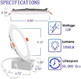 img 2 attached to Energetic 6 Pack 6 Inch Ultra-Thin LED Recessed Ceiling Light With Junction Box