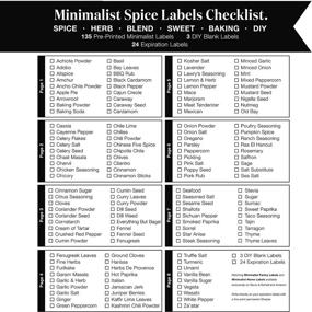 img 1 attached to 162 Minimalist Spice Jar Labels – Preprinted Spice Stickers – Waterproof White Labels with Black Text – Perfect Fit for Round Bamboo Jars or Rectangular Spice Jars – Herb Seasoning Kitchen Pantry Labels Stickers