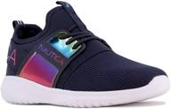 nautica kids girls metallic fashion sneaker: stylish lace-up athletic running shoes for big kids, little kids, and toddlers logo