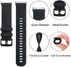 img 2 attached to 🏋️ Sport Bands 3-Pack for Fitbit Sense/Versa 3 - Classic Soft Silicone Replacement Wristbands for Women Men (Black/Midnight Blue/Gray)