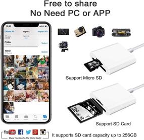 img 1 attached to 🍎 Apple MFi Certified 2 Pack-Lightning to SD Card Camera Reader Adapter - Dual Card Slot Memory Card Reader for iPhone 12/SE/iPad - Trail Camera Viewer - Portable Micro SD Card Reader with SD+TF Card Support