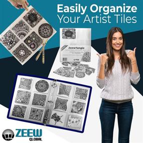 img 3 attached to 🗂️ Convenient Organization: Zentangle Tiles Storage Pages - 6 Pocket Top Loading for 3-Ring Binders - Hold 240 Tiles, 20 Per Pack