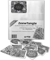 🗂️ convenient organization: zentangle tiles storage pages - 6 pocket top loading for 3-ring binders - hold 240 tiles, 20 per pack logo