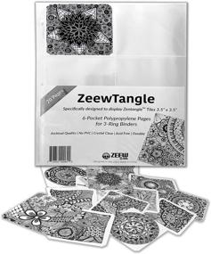 img 4 attached to 🗂️ Convenient Organization: Zentangle Tiles Storage Pages - 6 Pocket Top Loading for 3-Ring Binders - Hold 240 Tiles, 20 Per Pack