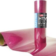 🎀 v2 pro hyper pink glitter heat transfer film htv - high quality and durable - 10 inches x 36 inches logo