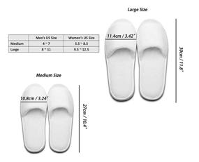 img 3 attached to 🩴 EchoApple 5 Pairs of Deluxe Open Toe White Spa Slippers for Hotel, Party, and Travel (Large, White-5 Pairs)