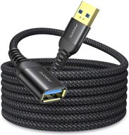 💻 ainope 3.3ft usb 3.0 extension cable - high data transfer, male to female extension cord for usb keyboard, mouse, flash drive, hard drive (black) logo
