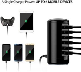 img 1 attached to 🔌 Efficient 6-Port Black USB Charger for iPhone, iPad, Android, and More