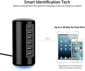 img 3 attached to 🔌 Efficient 6-Port Black USB Charger for iPhone, iPad, Android, and More