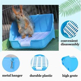 img 3 attached to Blue Rabbit Litter Box Bunny Water Bottle - Small Animal Cage Potty Pet Cage 17oz Hangable Water Fountain - Automatic Dispenser - Leakproof Water Feeder for Chinchilla, Guinea Pig, Hedgehog, Ferret