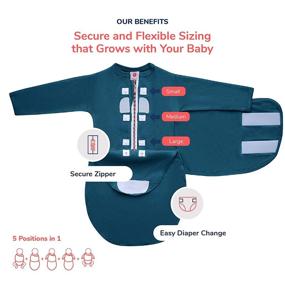 img 3 attached to 👶 Нарядный комбинезон с длинными рукавами embe Starter (Ель): Комфортное и безопасное заворачивание для младенцев 6-14 фунтов.